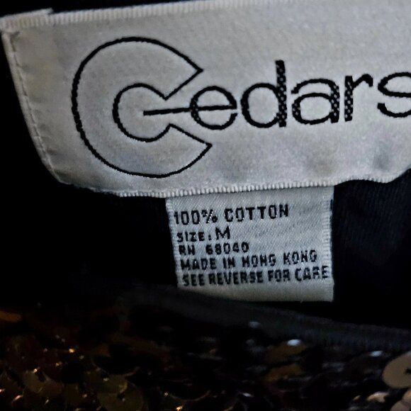 Vintage 80s/90s black Sequin Chrysler Building Blouse - Picture 2 of 2